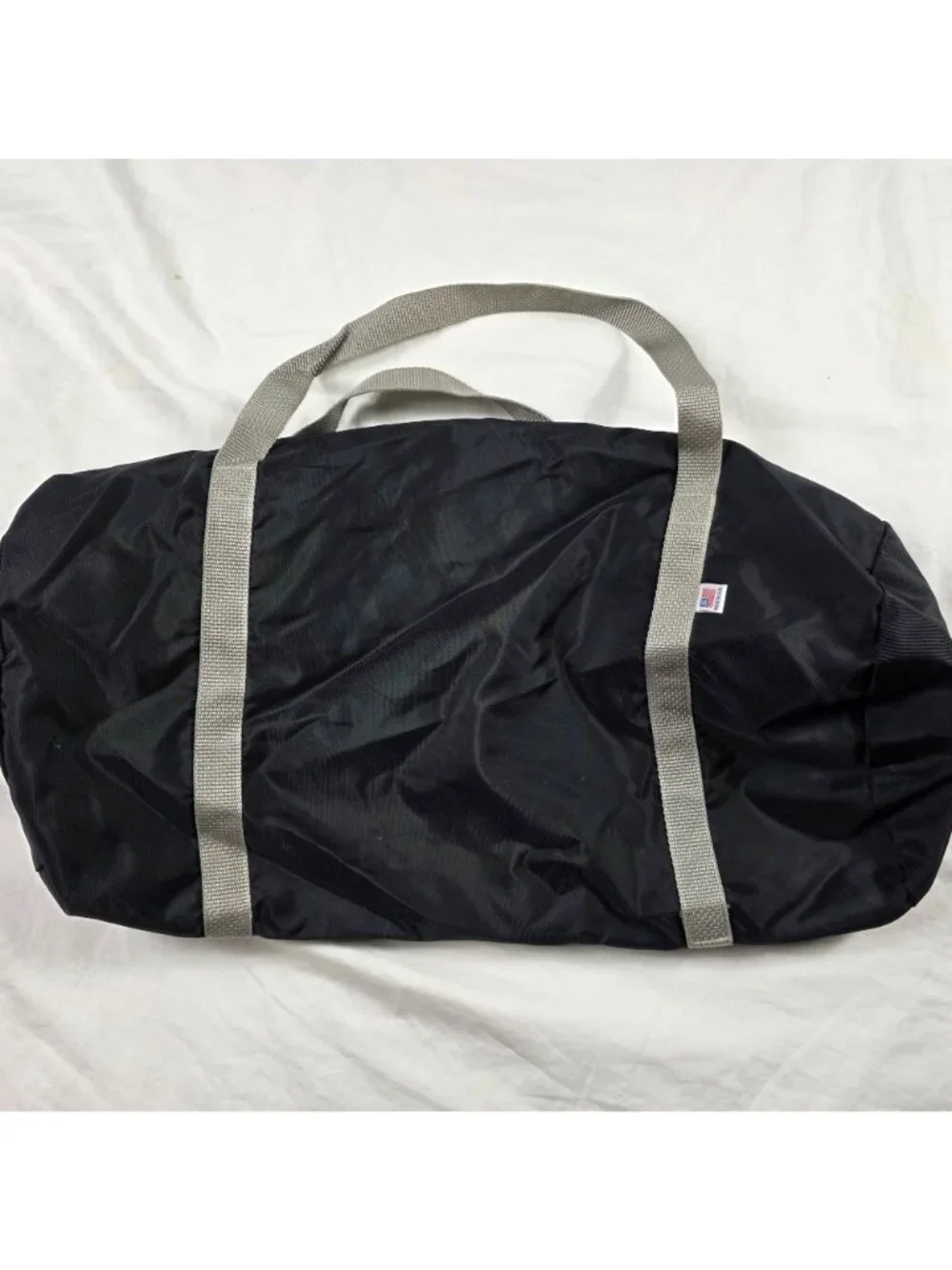 American Apparel Project Black Duffel Bag Gray Straps Gym Travel Bag USA